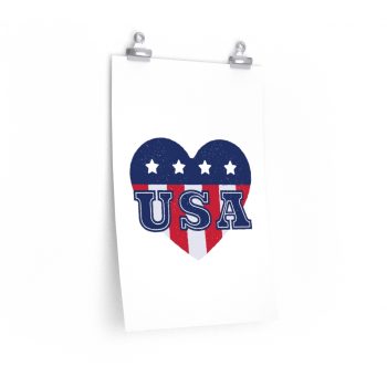 Wall Art Posters Prints - USA Flag Heart