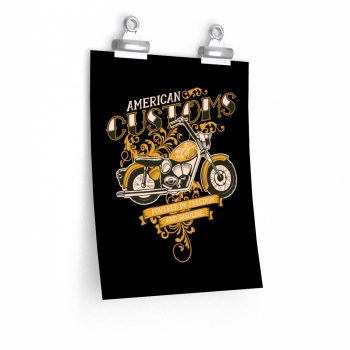 Wall Art Posters Prints - Vintage Motorcycle American Customs Powered