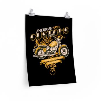 Wall Art Posters Prints - Vintage Motorcycle American Customs Powered