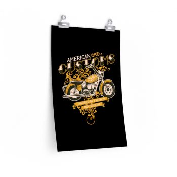 Wall Art Posters Prints - Vintage Motorcycle American Customs Powered