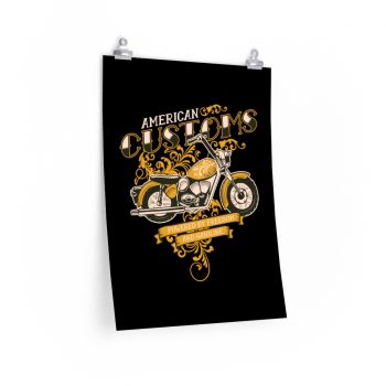 Wall Art Posters Prints - Vintage Motorcycle American Customs Powered