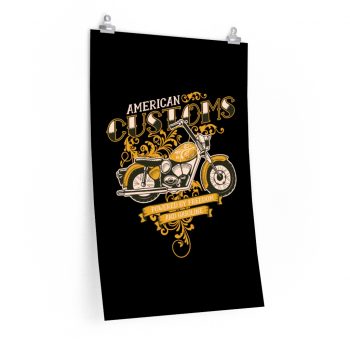 Wall Art Posters Prints - Vintage Motorcycle American Customs Powered