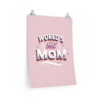 Wall Art Posters Prints - World’s Best Mom Pink White