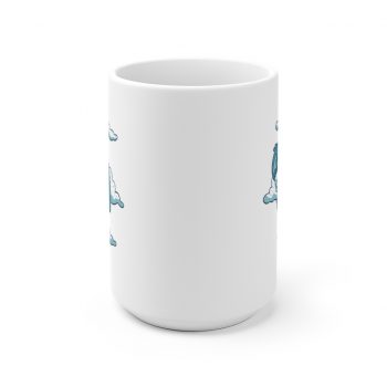 White Coffee Mug - Baby Sloth Sleeping Blue