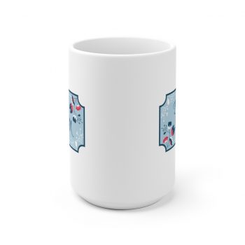 White Coffee Mug - Best Mom Blue White Pink Flowers