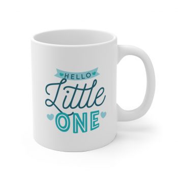 White Coffee Mug - Hello Little One Blue