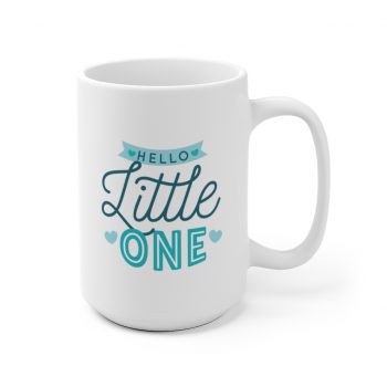 White Coffee Mug - Hello Little One Blue