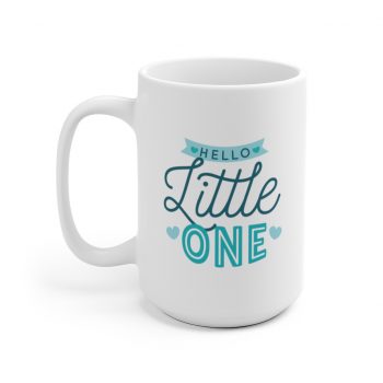 White Coffee Mug - Hello Little One Blue