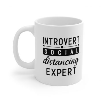 White Coffee Mug - Introvert Social Distancing Expert