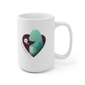 White Coffee Mug - Preggosaurus Rex Pregnant