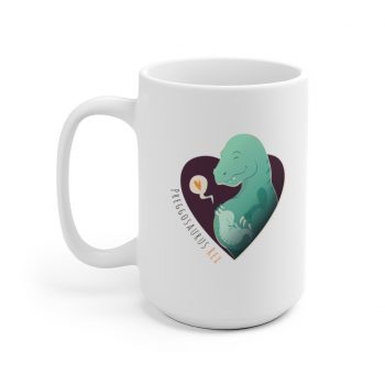 White Coffee Mug - Preggosaurus Rex Pregnant