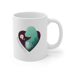 White Coffee Mug - Preggosaurus Rex Pregnant