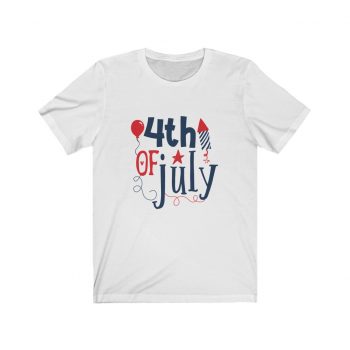 Adult Short Sleeve Tee T-Shirt Unisex - 4th of July Fireworks Balloon