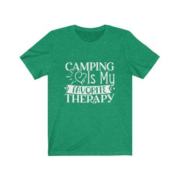 Adult Short Sleeve Tee T-Shirt Unisex - Camping is my Favorite Therapy