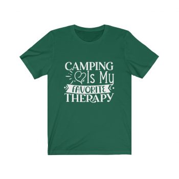 Adult Short Sleeve Tee T-Shirt Unisex - Camping is my Favorite Therapy