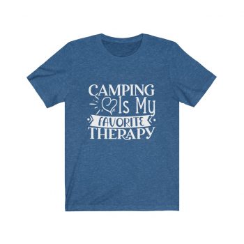 Adult Short Sleeve Tee T-Shirt Unisex - Camping is my Favorite Therapy