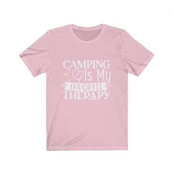 Adult Short Sleeve Tee T-Shirt Unisex - Camping is my Favorite Therapy