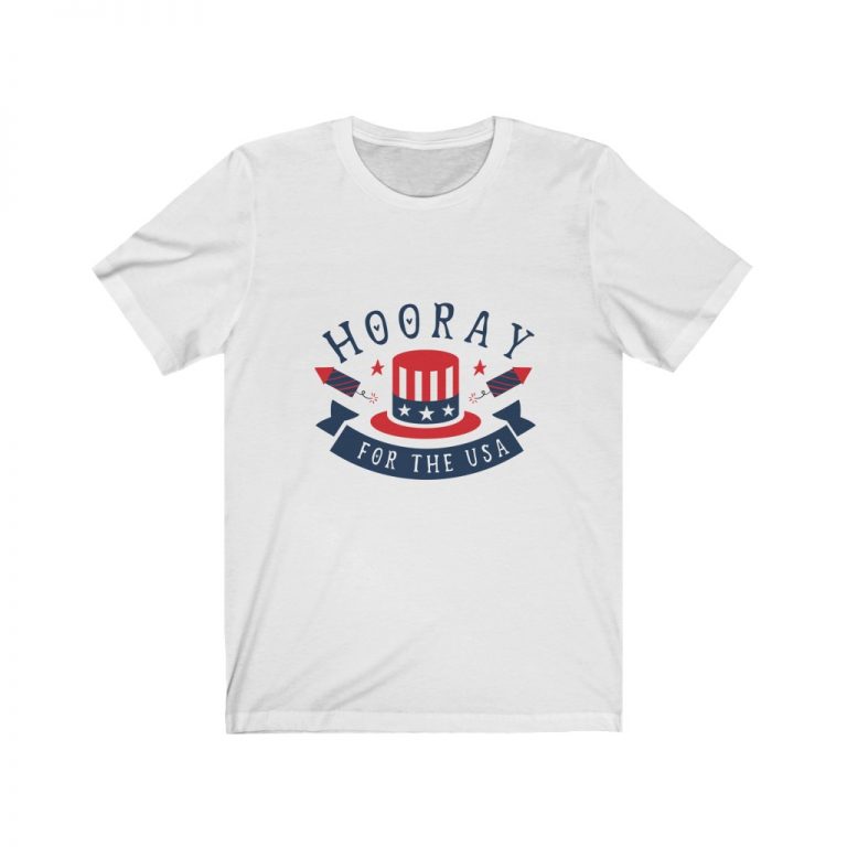 Adult Short Sleeve Tee T-Shirt Unisex - Hooray for the USA 4th of July
