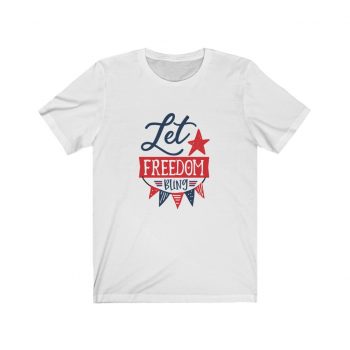 Adult Short Sleeve Tee T-Shirt Unisex - Let Freedom Bling 4th of July