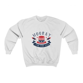 Adult Sweatshirt Unisex Heavy Blend - Hooray for the USA 4th of July