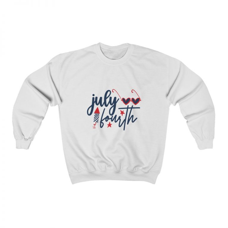 Adult Sweatshirt Unisex Heavy Blend - July Fourth Fireworks Sunglasses