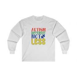 Adult Ultra Cotton Long Sleeve Tee - Autism Different Not Less