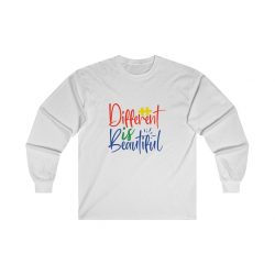 Adult Ultra Cotton Long Sleeve Tee - Different is Beautiful Autism