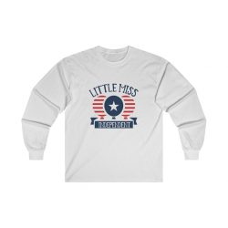 Adult Ultra Cotton Long Sleeve Tee - Little Miss Independent 4th of July