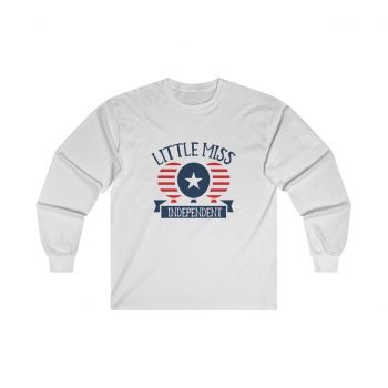 Adult Ultra Cotton Long Sleeve Tee - Little Miss Independent 4th of July