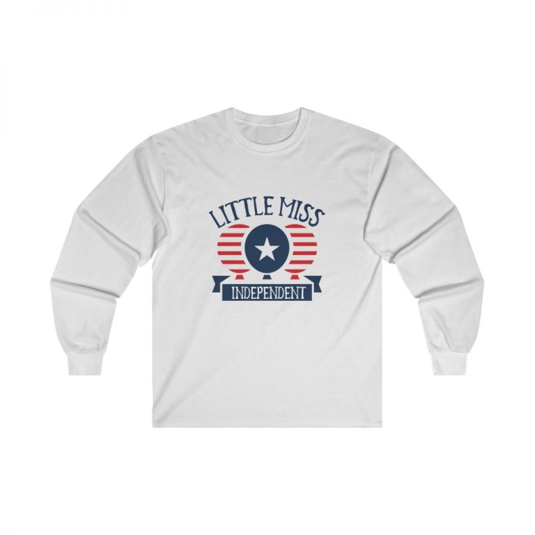 Adult Ultra Cotton Long Sleeve Tee - Little Miss Independent 4th of July