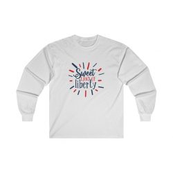 Adult Ultra Cotton Long Sleeve Tee - Sweet Land of Liberty 4th of July