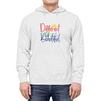 Adult Unisex Hoodie - Different is Beautiful Autism