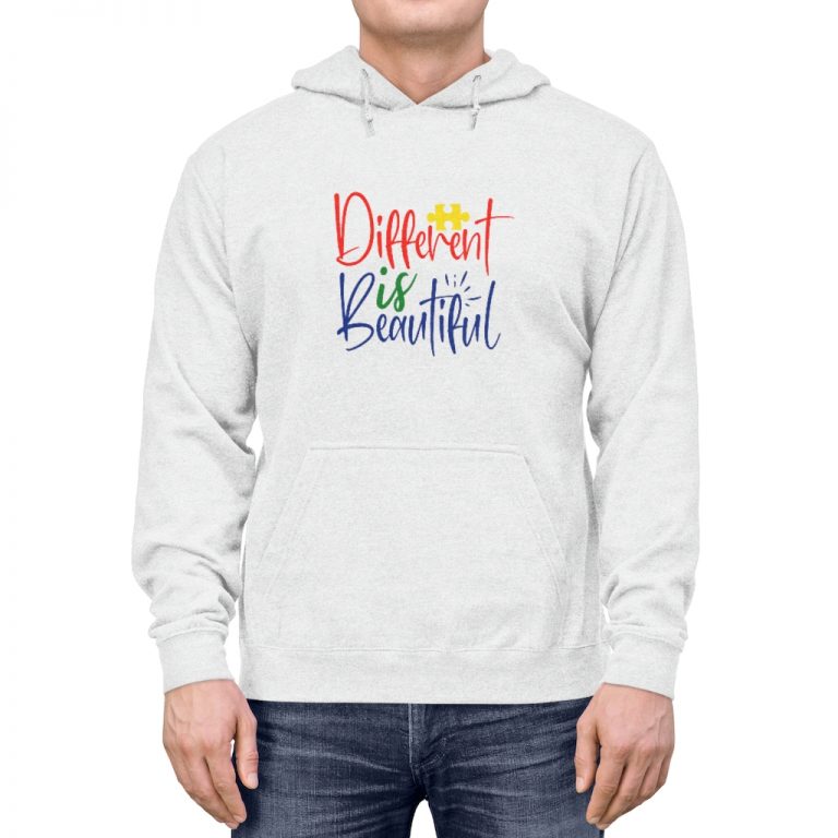 Adult Unisex Hoodie - Different is Beautiful Autism