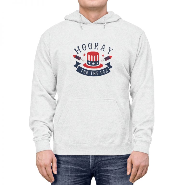 Adult Unisex Hoodie - Hooray for the USA 4th of July