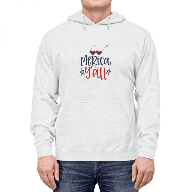 Adult Unisex Hoodie - Merica Y'all - America 4th of July Y'all Y all