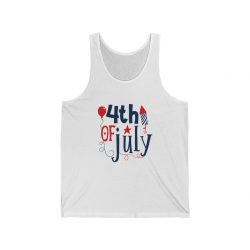 Adult Unisex Jersey Tank Shirt Top - 4th of July Fireworks Balloon