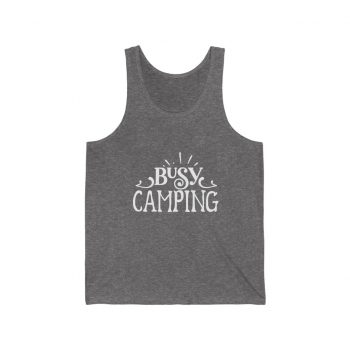 Adult Unisex Jersey Tank Shirt Top - Busy Camping