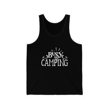 Adult Unisex Jersey Tank Shirt Top - Busy Camping