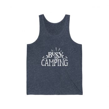 Adult Unisex Jersey Tank Shirt Top - Busy Camping