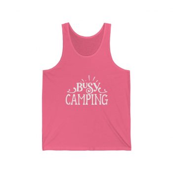 Adult Unisex Jersey Tank Shirt Top - Busy Camping