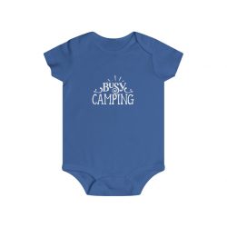 Infant Snap Tee Baby Body Suit Onesie - Busy Camping