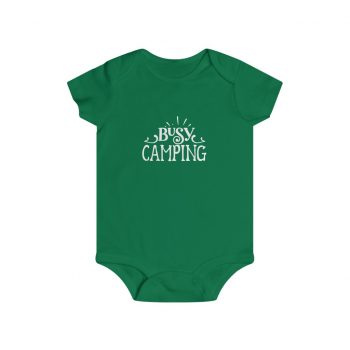 Infant Snap Tee Baby Body Suit Onesie - Busy Camping