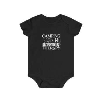 Infant Snap Tee Baby Body Suit Onesie - Camping is my Favorite Therapy