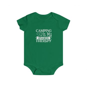 Infant Snap Tee Baby Body Suit Onesie - Camping is my Favorite Therapy