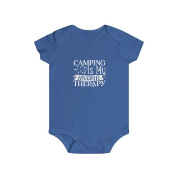 Infant Snap Tee Baby Body Suit Onesie - Camping is my Favorite Therapy