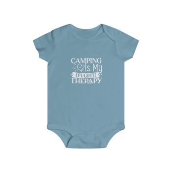 Infant Snap Tee Baby Body Suit Onesie - Camping is my Favorite Therapy