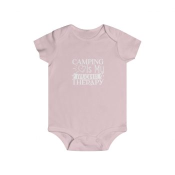 Infant Snap Tee Baby Body Suit Onesie - Camping is my Favorite Therapy