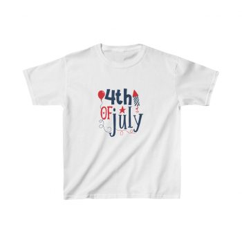 Kids T-Shirt Cotton - 4th of July Fireworks Balloon