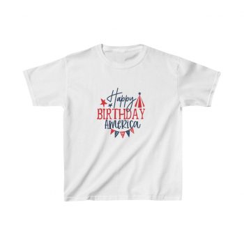 Kids T-Shirt Cotton - Happy Birthday America 4th of July
