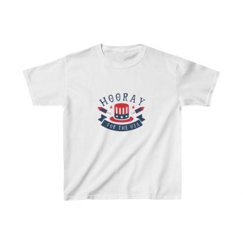 Kids T-Shirt Cotton - Hooray for the USA 4th of July